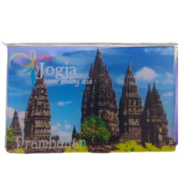 MAGNET KULKAS CANDI PRAMBANAN DAN STUPA BOROBUDUR INDONESIA 8x5 cm - SOUVENIR MURAH KHAS JOGJA