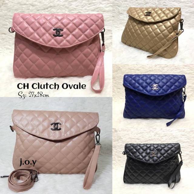 Tas wanita/Tas Murah/Slingbag/ Selempang/Clutch/CH Clutch Ovale Navy/ tas chanel