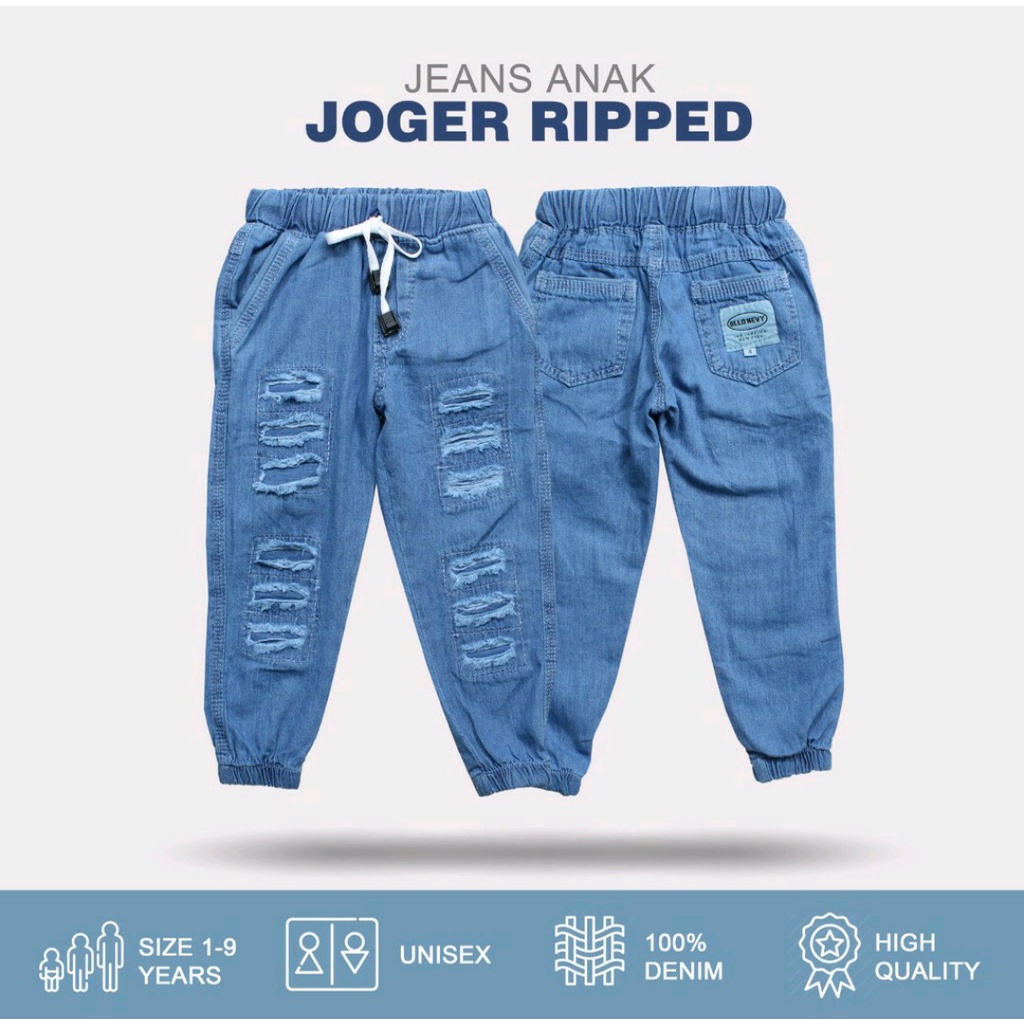SALE COD FREE ONGKIR Jogger ripped Old navy Usia 1 sampai 8 tahun JEANS ANAK denim-2