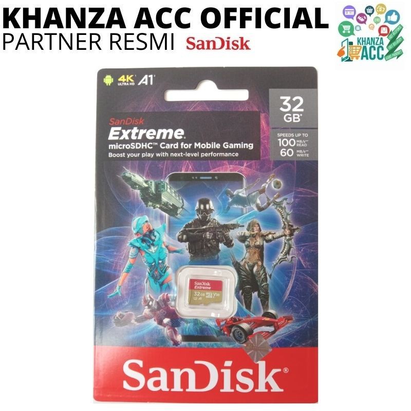 KHANZAACC Limited Edition MicroSD SanDisk Extreme 32GB 128GB Card for Mobile Gaming UHS-I Cards