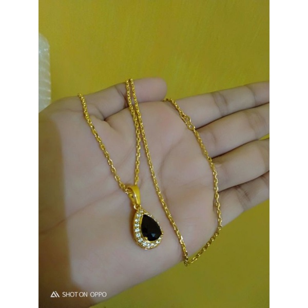 Set klg liontin lady hitam glg cincin anting