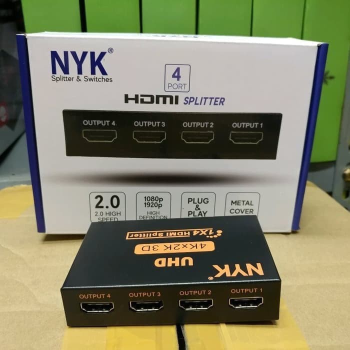 Splitter HDMI 4 Ports Mini Metal Box