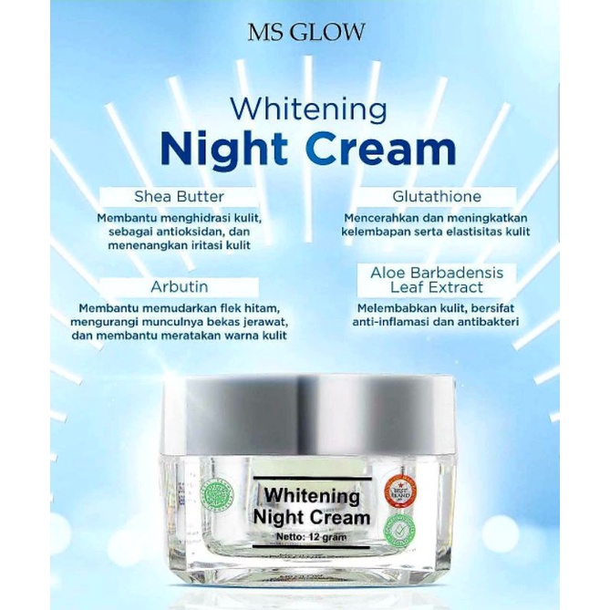 Jual Night Cream Whiteningkrim Malam Whitening Ms Glow Shopee Indonesia