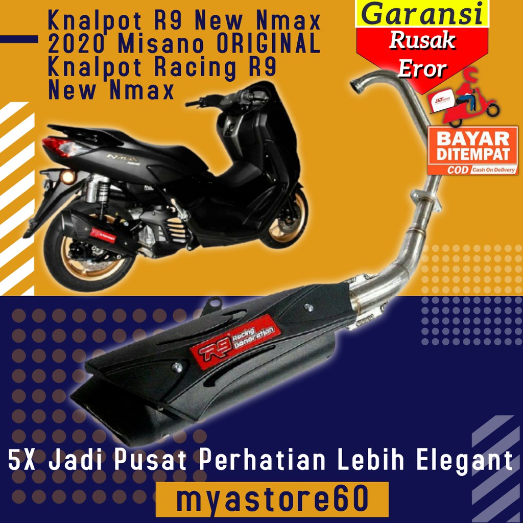 Knalpot Kenalpot Racing R9 Resing Recing Misano Original Sparepart Variasi Motor New Nmax 2020