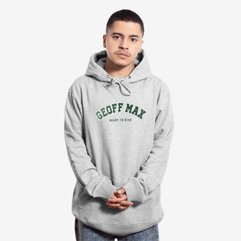 jaket hoodie pria-wanita geoff max sablon catting unisex abu misty