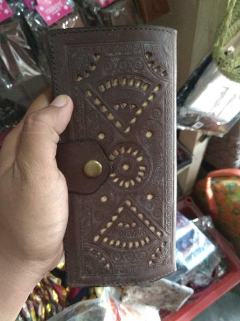 TERMURAH! DOMPET KULIT ASLI WARNA COKLAT TUA DAN HITAM - SOUVENIR UNIK KHAS JOGJA BEST SELLER READY