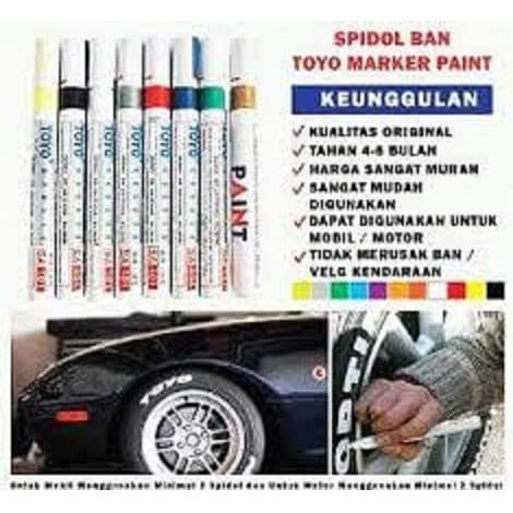 Spidol Ban TOYO / VAUTO Paint Marker Original Warna Warni Mobil Motor