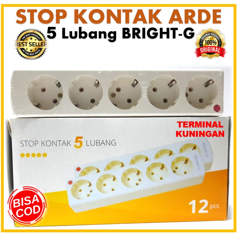 Stop Kontak 5 Lubang BRIGHT-G BG-815L Stop Contact Sk Arde