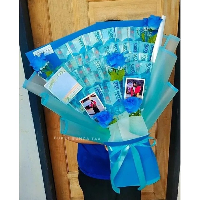 buket uang kosong/ buket uang/ money buket/ hadiah/ buket bunga/ silver series b