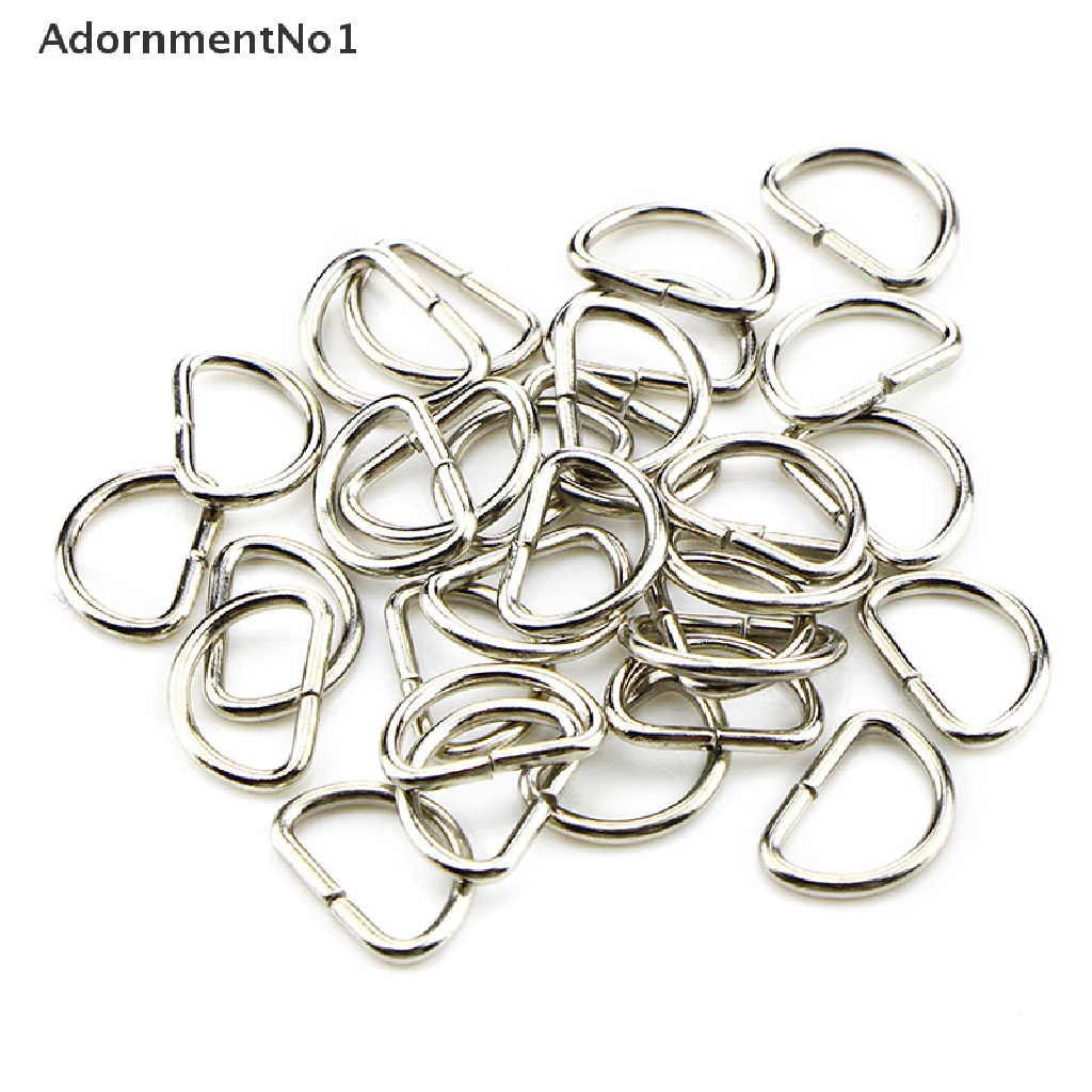 (AdornmentNo1) 10pcs / Set Buckle D-Ring Bahan Metal Untuk Tas / Dompet / Pakaian