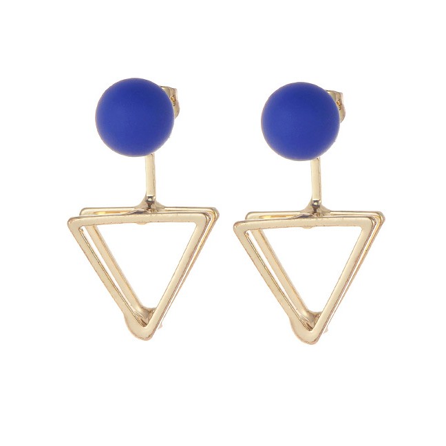 LRC Anting Fashion Triangle Shape Decorated Earrings