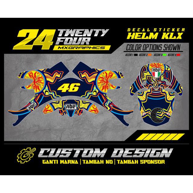 Decal helm klx 150 - Wraping helmet - sticker helm  klx - kyt - gm - snail - cargloss  TWHL0033