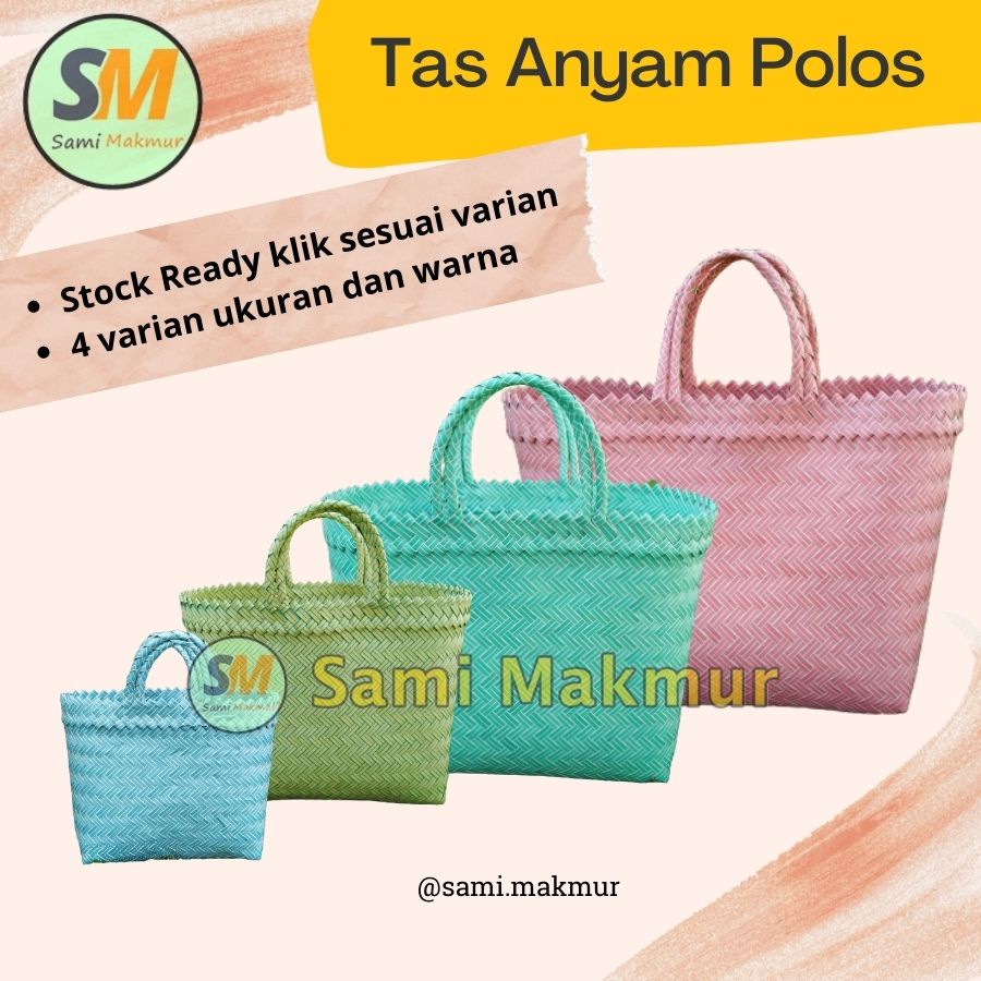 Tas Anyaman Plastik POLOS Untuk Hampers Parcel Souvenir Hadiah Hantaran Berkat Kotak Nasi dan Snack