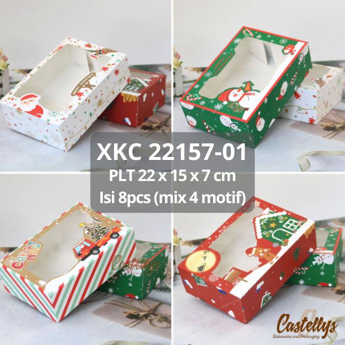 

,,,,,,,] 8pcs Kotak Box XKC 221575-01 Kue Cookies Nastar Hadiah Natal Christmas