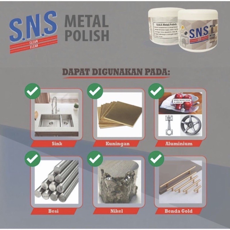 SNS Metal Polish Pembersih Logam 400gr