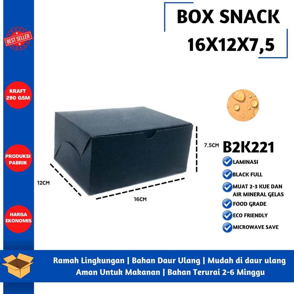 Box Snack Snack Box 16X12 Bahan 290 Gsm (B2K221-Laminasi)