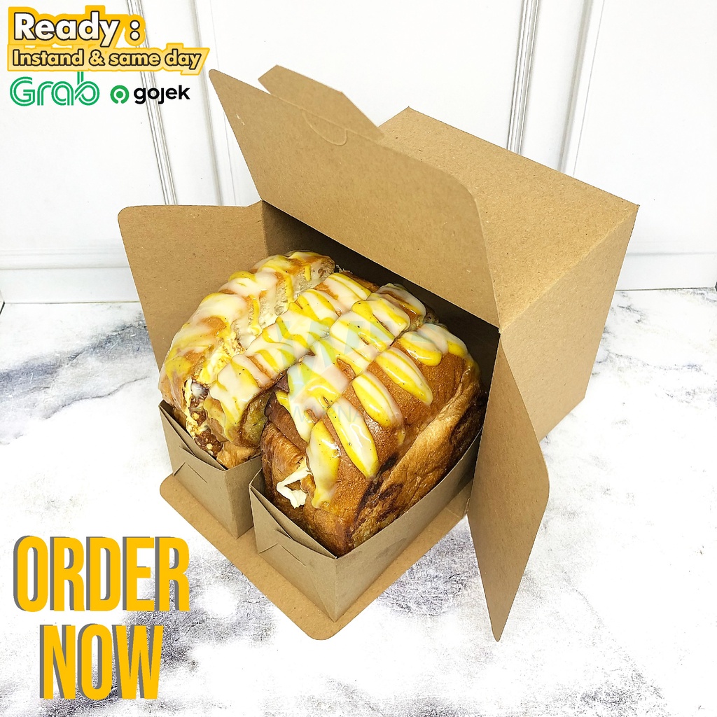 Kotak Dus Take Away Toast Tutup/Box Dus Toast Bread/Dus Toast Roti Bakar Isi 2/Box Take Away Toast