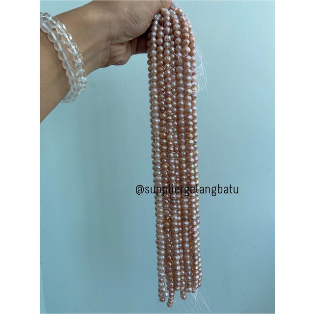 Bahan Mutiara Air Tawar Barok / Baroque LAVENDER 8 x 12mm Bulat pearl