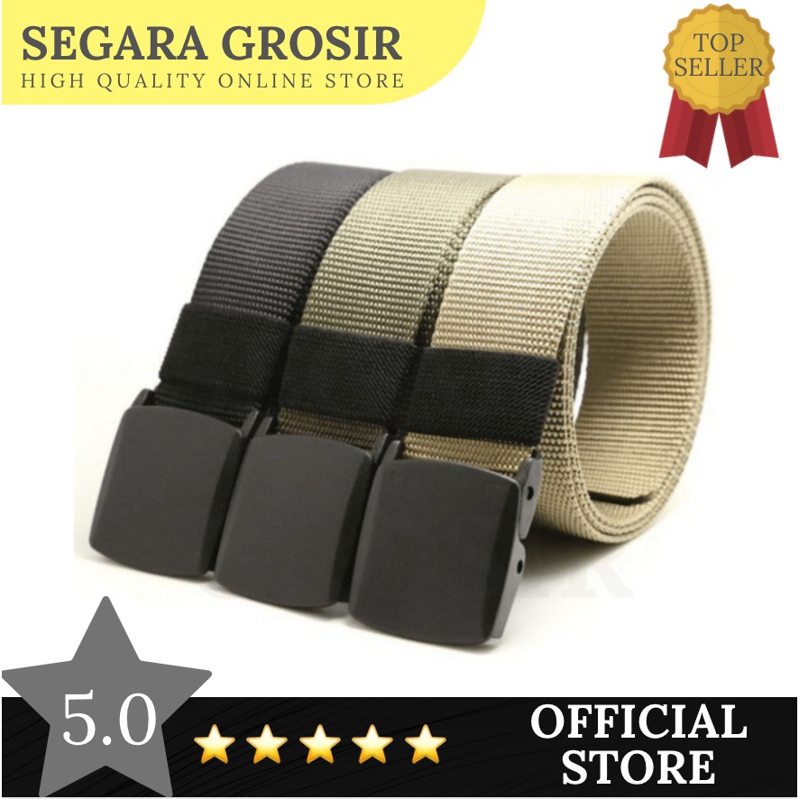 Ikat Pinggang Pria Nylon Canvas Anti Metal Detector Sabuk Gesper Men Belt