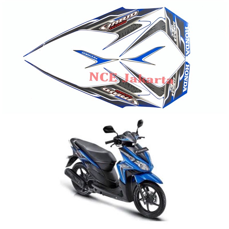 STIKER STRIPING VARIO TECHNO CARBU 2010 BIRU