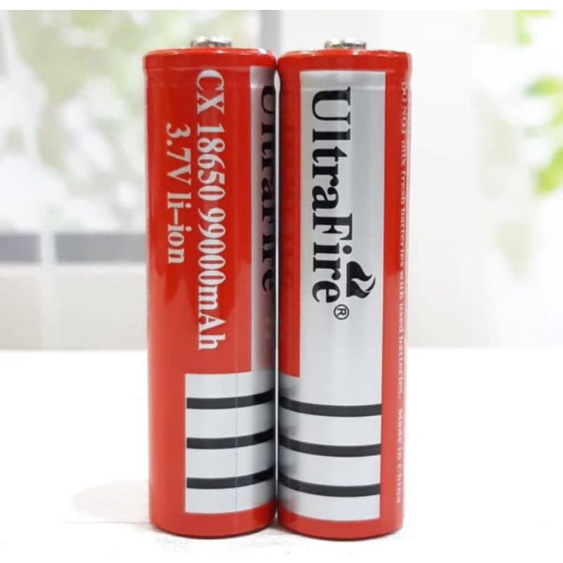 Baterai Ultrafire 18650 99000Mah harga Baterai per1 pcs