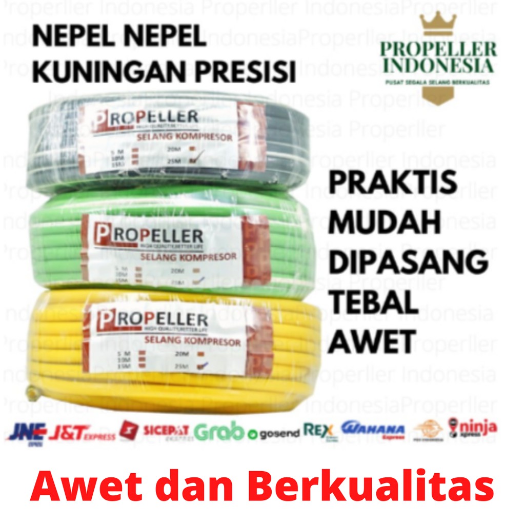 Selang Paket Kompresor Kuning RHINOCEROS 10M Selang Kompresor Angin Selang Kompresor Air Awet Murah