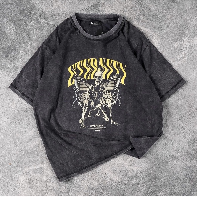 Kaos Motif distro wash oversize