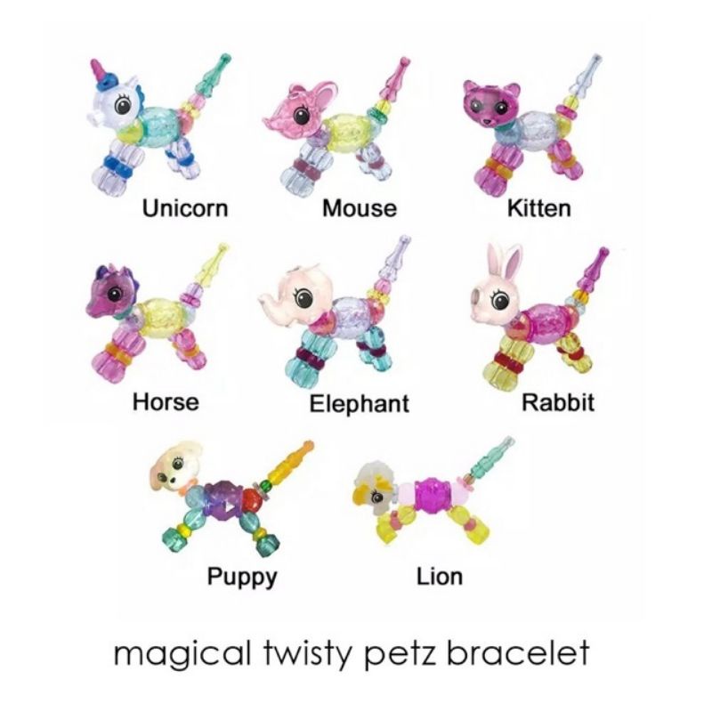 Gelang Unicorn Twisty Pets/Gelang Cantik/Gelang bisa berubah jadi Animal