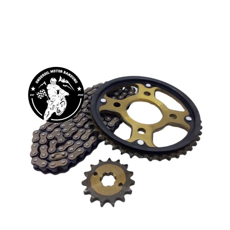 GIR GEAR SET SONIC 150R SUPRA GTR BAHAN BAJA BAKAR 15T/44T 428H-124L DAYA TAHAN DIATAS 25.000 KM