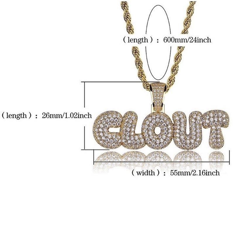 Kalung Liontin Tulisan Gaya Punk hip hop Untuk Pria Dan Wanita