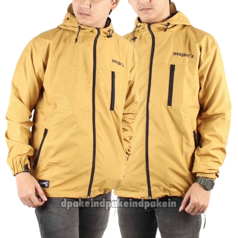 Jaket Outdoor More Wangker’s Jaket Parasut Pria Jaket Distro Jaket Running Kuning