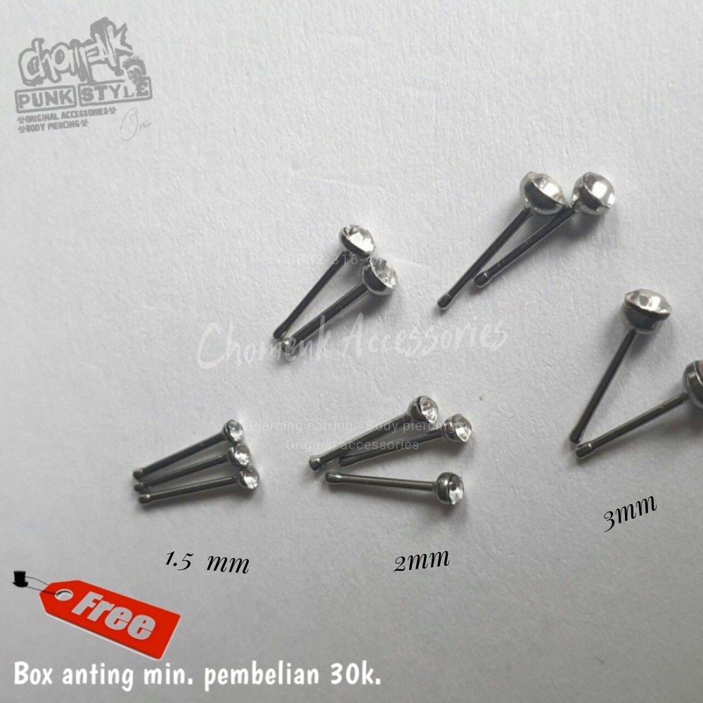 ANTING HIDUNG TITANIUM ANTING HIDUNG TUSUK ANTING HIDUNG NOSE ANTING TINDIK HIDUNG TITANIUM ANTING TINDIK HIDUNG PIERCING NOSE ANTING TINDIK HIDUNG 1PCS.