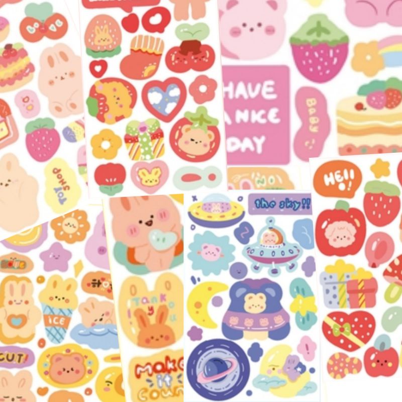 

1 LEMBAR STIKER KERTAS TEMA SWEET BEAR BULLET JURNAL LUCU MURAH DIY DIARY STICKERS