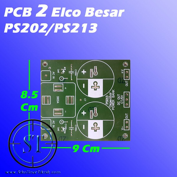 PCB 2 Elco Besar PS202/PS213 PCB Elco Power Supply Regulator Kit Power Ampli Dioda