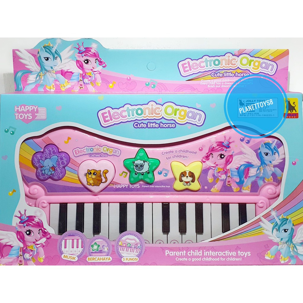 Mainan Piano Anak Electronic Organ Animal Cute Little Horse No.8811B