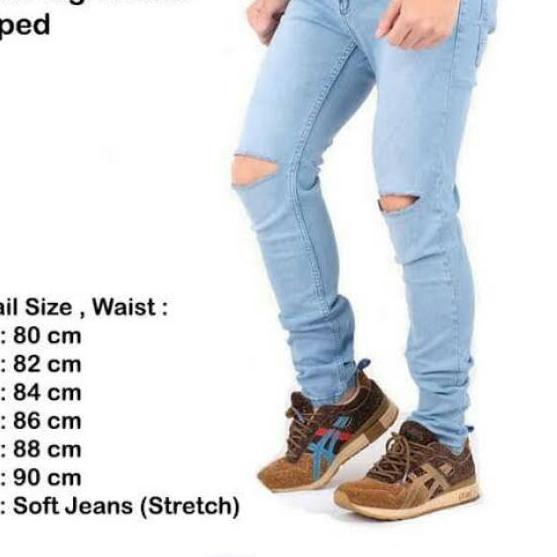 Terlaris** Celana levis warna putih hitam Celana levis ripped  robek hitam panjang ,.,.