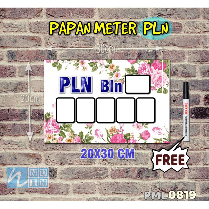 

Nuin Papan Meter Listrik PLN PAM motif Unik - Flower 19