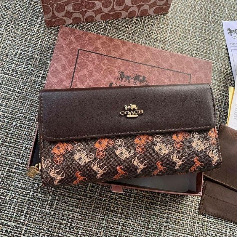 DOMPET PANJANG WANITA COACH HORSE LONG WALLET FREE PAPERBAG FULLSET