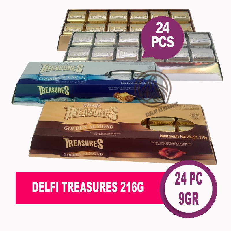 DELFI TREASURE BOX 216GR LIMITED PLATINUM GOLD, COKLAT DELFI TREASURE, COKLAT TREASURE DELFI