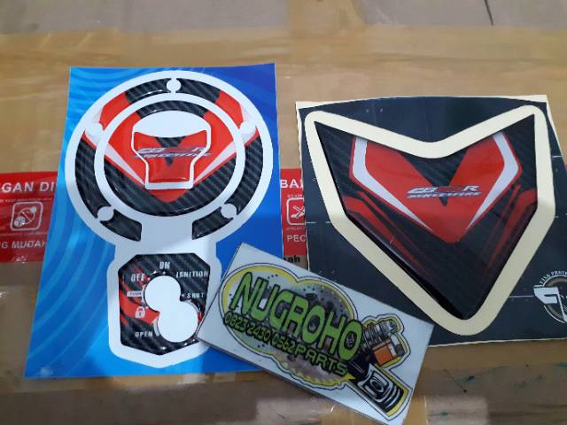 Keypad Fuelpad Dan Tailpad Stiker Timbul New CB150R Merah Hitam