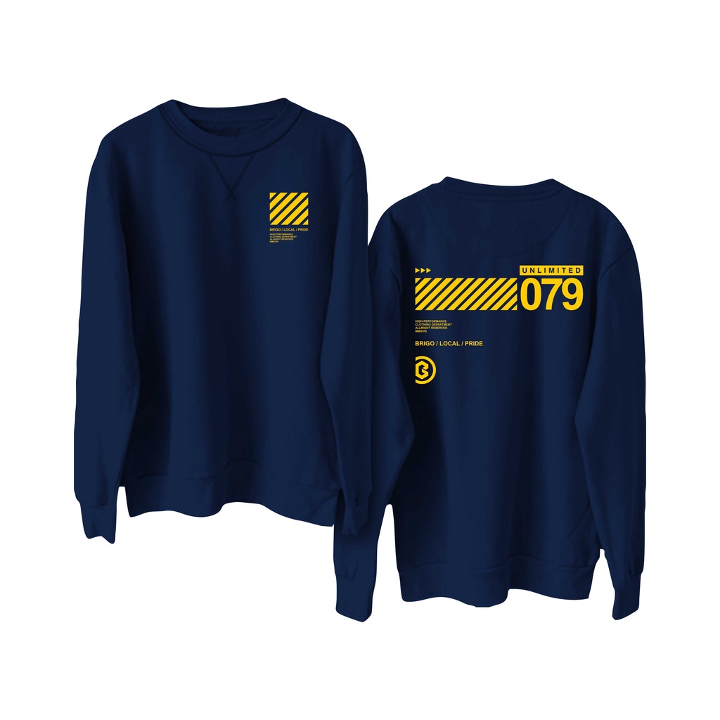 Sweater Crewneck BRIGO Unlimited  Sablon DTF Fleece Cotton II BRIGO Basic Sweatshirt  Unlimited II M-XXL (Pria &amp; Wanita) Free stiker&amp;Gantungan Kunci