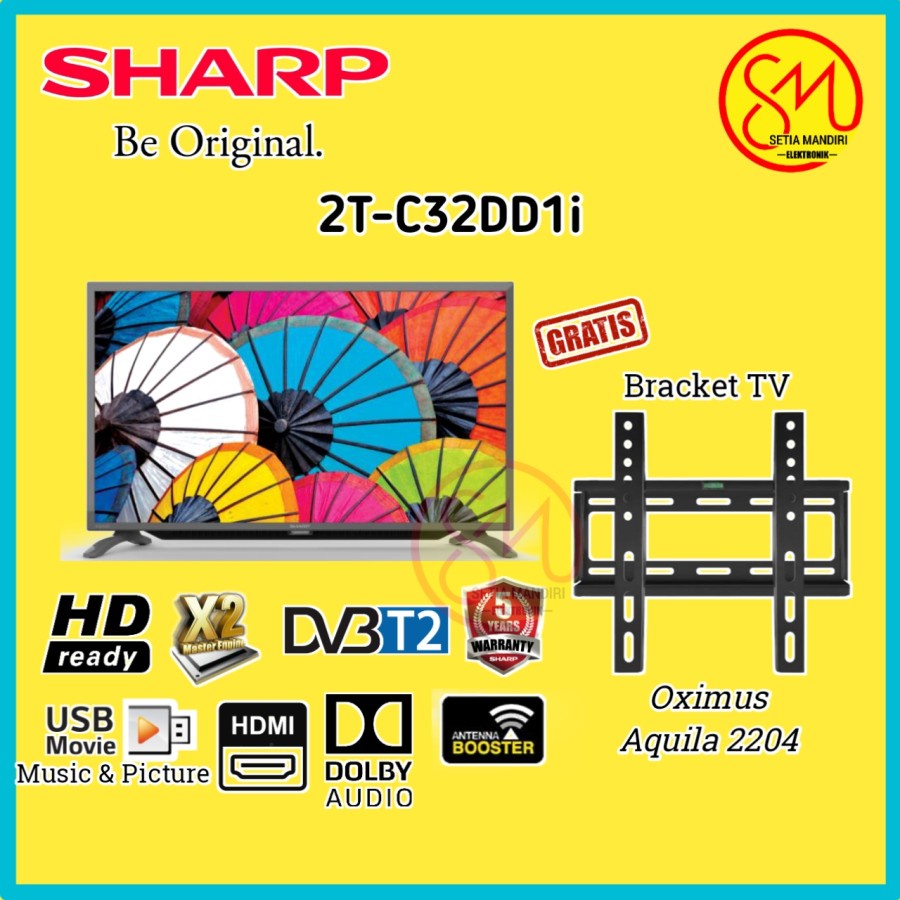 Jual SHARP C32DD1i LED TV 32 Inch HD Digital DVBT2 USB HDMI 2T