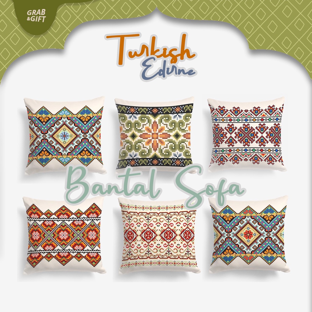 Bantal Sofa Print 40x40 cm Motif Turkish Edirne