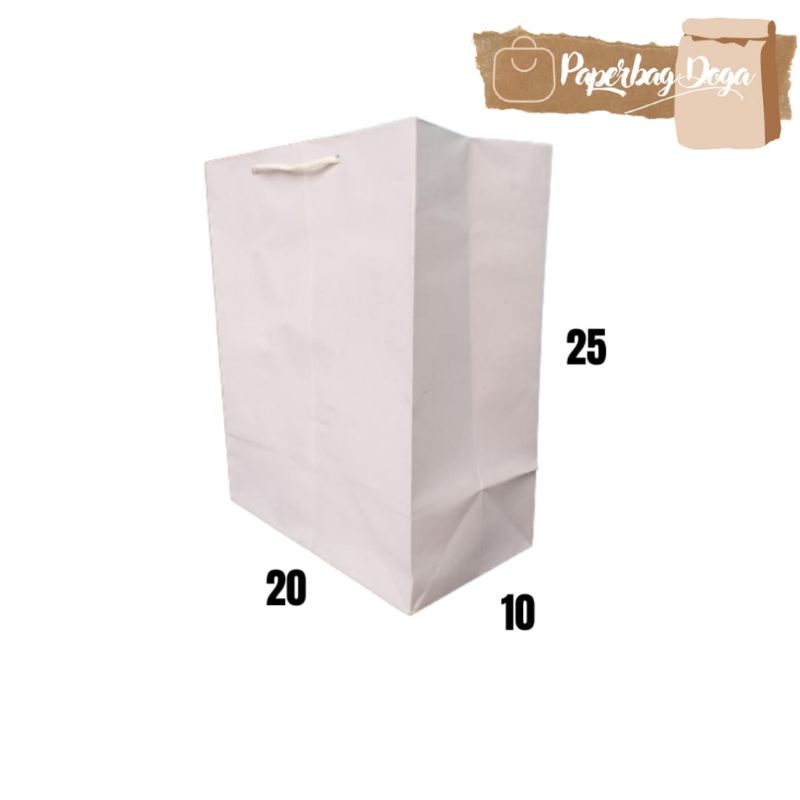 

PAPERBAG PAPER BAG PUTIH R6 POLOS 20X25 SHOPPING BAG TAS HAJATAN TAS SOUVENIR