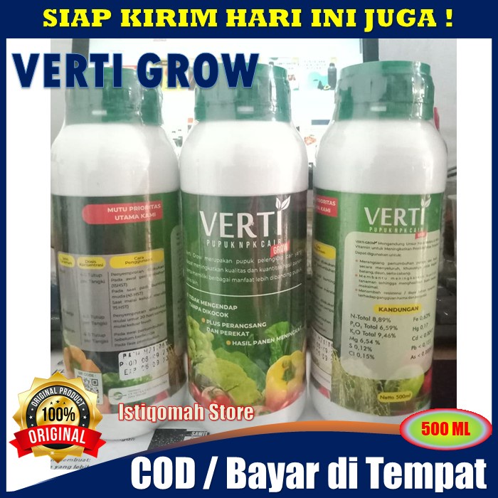 VERTI GROW 500ml Pupuk NPK Cair untuk Tanaman Sayuran Kacang Panjang - Pupuk Penyubur Tanaman Kacang Panjang - Pupuk Daun Kacang Panjang - Pupuk Pelebat Kacang Panjang - Pupuk Buah Super Lebat Kacang Panjang VERTIGROW TERLARIS