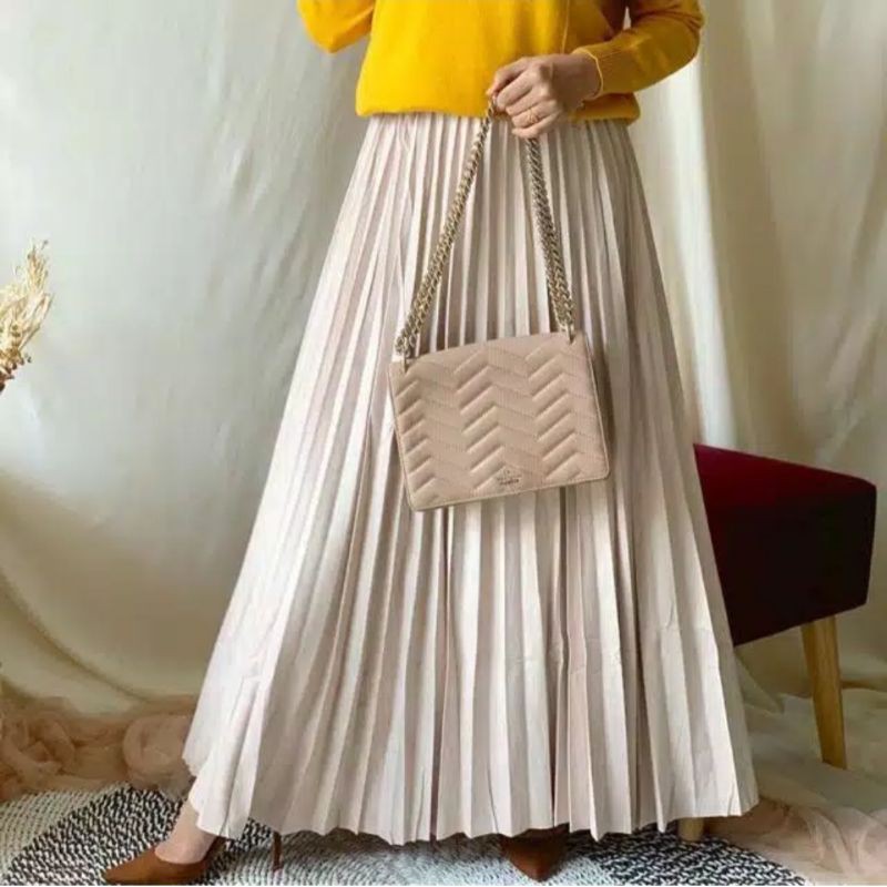 rok prisket suede BROKENWHITE n emerald import READY | rok cream rok putih rok bw