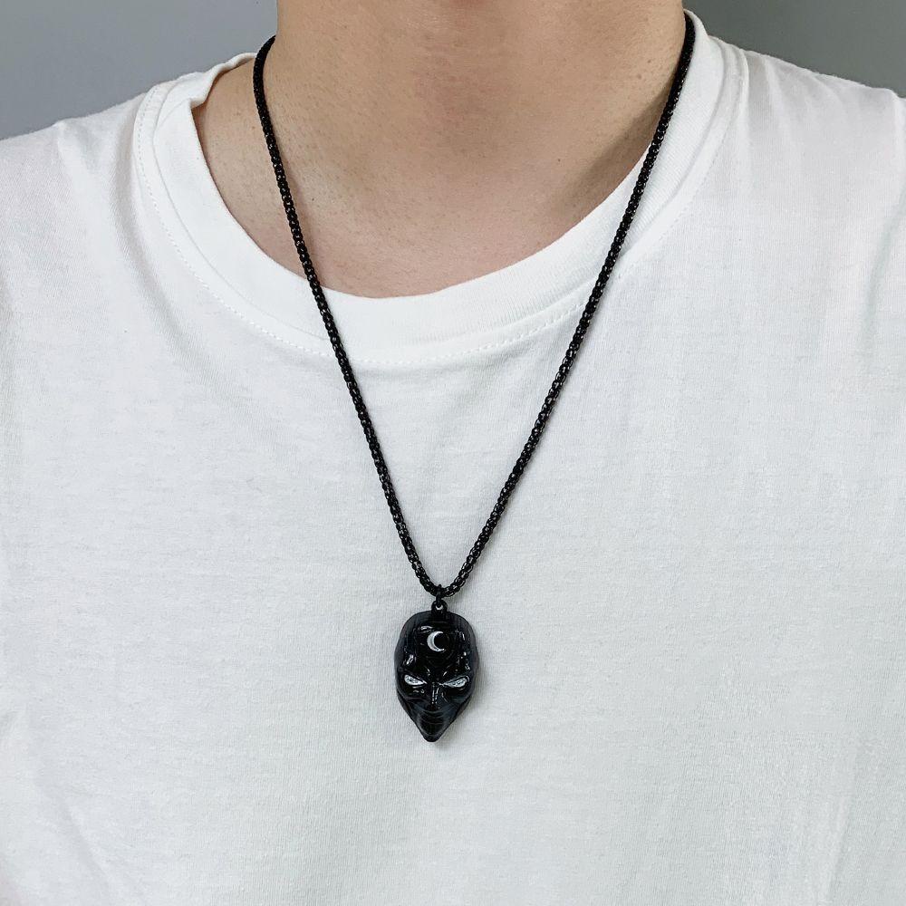 NEEDWAY Moon Knight Kalung Kreatif Punk Hadiah Laki-Laki Perempuan Cosplay Wanita Anting