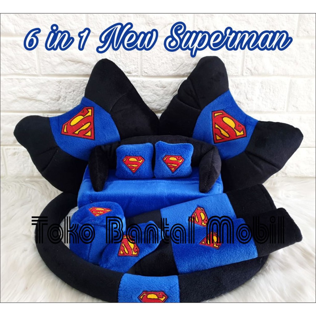Bantal Mobil Karakter Superman Set Bantal Mobil Murah Keren Berkualitas