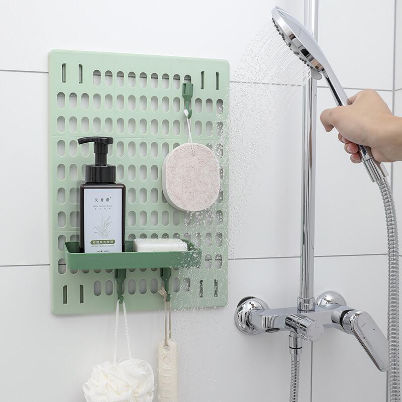 Rak Dinding Dapur Kamar Mandi Plastik Kombinasi Organiser