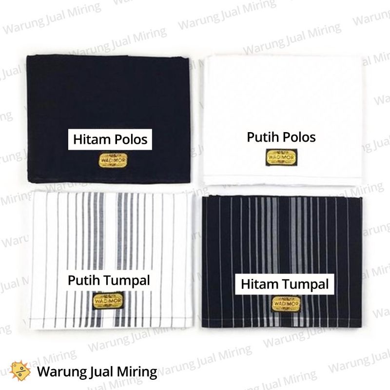 Sarung Tenun Dewasa WADIMOR HITAM PUTIH POLOS